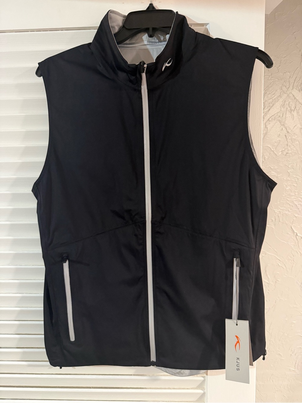 Kjus Men's Black Performance Zip Vest Reversible Golf Vest Gemini MED/50